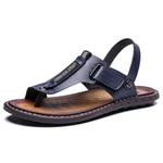 Mens Sandals Slippers Slip On Flip Flops for Men Shoes Leather Toe Ring Style Beach  125023