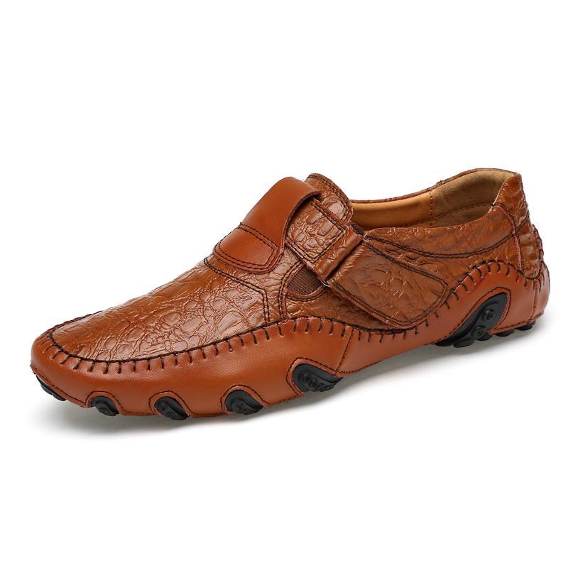Peas shoes men's leather four seasons casual Soft Sole shoes Octopus British handmade shoes
