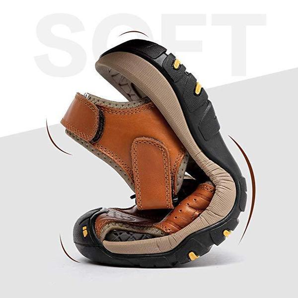 Men's Summer Breathable Leather Casual Outdoor Beach Sandals
