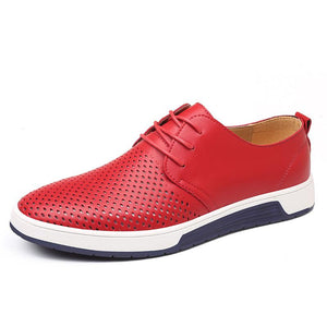 Men Leather Flat Shoes New Arrival Casual Summer Breathable