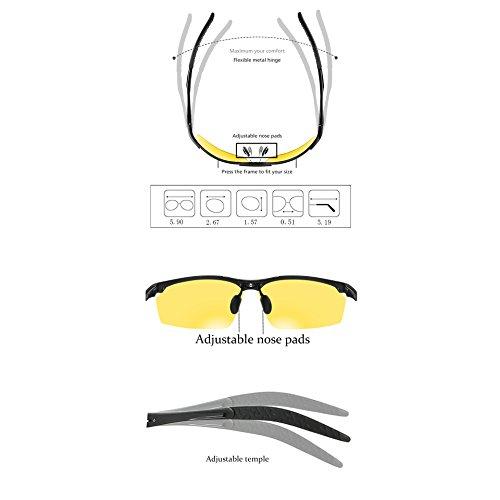 Mens Womens Night Vision Driving Sports Design Anti Glare Rain Day Glasses with Yellow Lens for Outdoor Activities Sunglasses