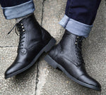 Vintage Martin Boots | Men's High-Cut Lace-up Rivet British Shoes