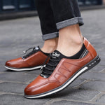 Mens Fashion Breathable Lace-up Leather Casual Shoes