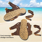 Men's Casual Cowhide Leather Suede Buckle Beach Sandals