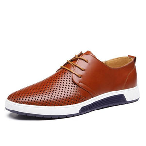 Men Leather Flat Shoes New Arrival Casual Summer Breathable