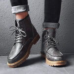 Men's Martin Boots Retro Casual Ankle Boots Tooling Shoes Boots Rubber Sole